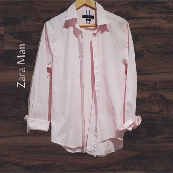 Zara Man Pale Pink Dress Shirt- L (Slim Fit) - Picture 16 of 16